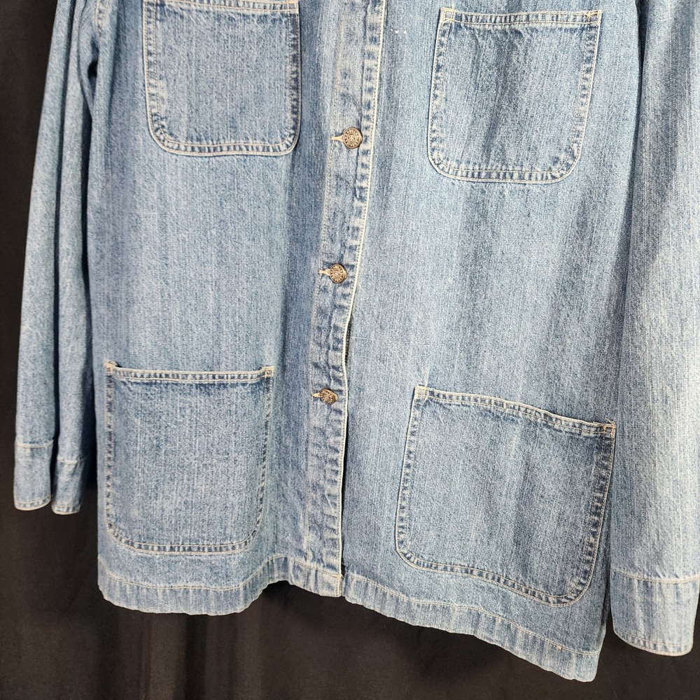 Vtg BILLBLASS  Women Denim Jacket Light Wash Button Front‎ Workwear Size 2X - Picture 2 of 7